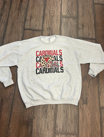 Cardinal Leopard Football Crewneck