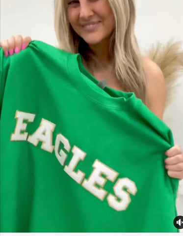 Eagles Glitter Letter Crewneck & Youth Hoodies