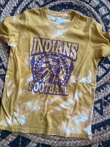 Youth Bleached Indians Football Tee
