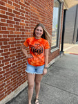 Orange Tie Dye Tigers Tee