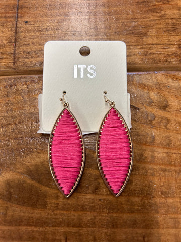 pink diamond shaped earrings