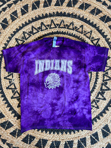 Purple Tie Dye Indians Tee