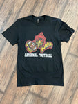 Black Cardinal Football Tee