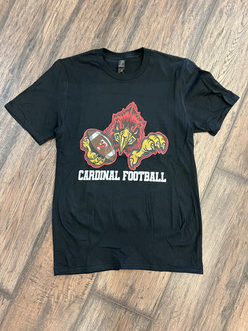 Black Cardinal Football Tee