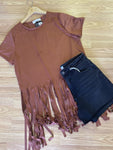 FRINGED CINNAMON TOP