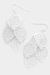 Filigree Leaf Metal Earrings