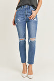 Risen High Rise Distressed Skinny Jeans