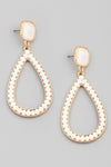 Ivory Oval Stone Earrings