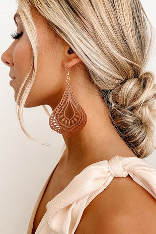 brown cut out earrings