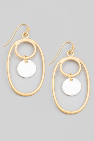 Oval/Circle Drop Earrings