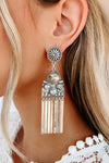 Worn Rhodium Earrings