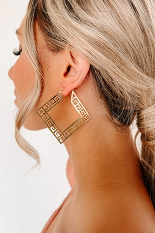 Gold Square Earrings