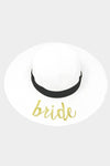 Bride Embroidery Straw Floppy Sun Hat