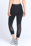 Back Mesh Panel Capri Leggings