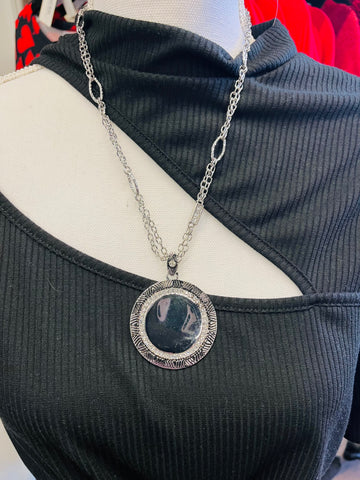 Silver Reversible pendant necklace
