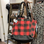 Red and Black Buffalo Tote