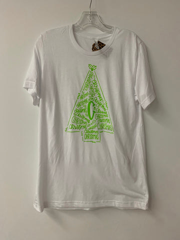 Neon Green Xmas Tree Tri-Blend Tee