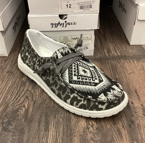 Rockin Grey Leopard Aztec Shoes