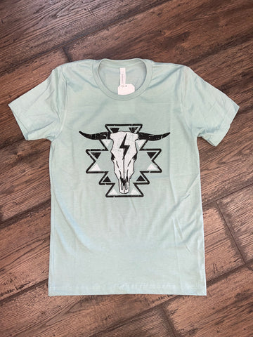 Aztec Cow Skull Tee