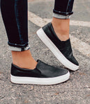 Black Leather Slip On Shoes