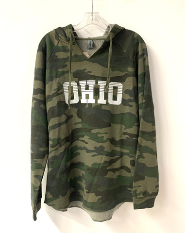 Ladys Camo Ohio Line Hoodie