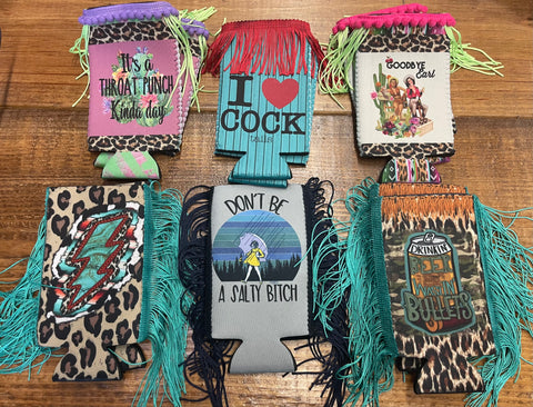 Slim Fringe Koozies